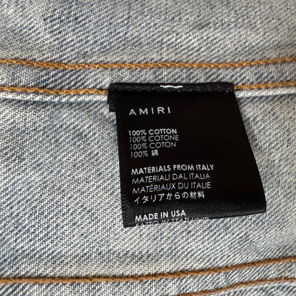 AMIRI: Men's Floral Leaf Trucker Denim Jacket - M - Picture 6 of 8